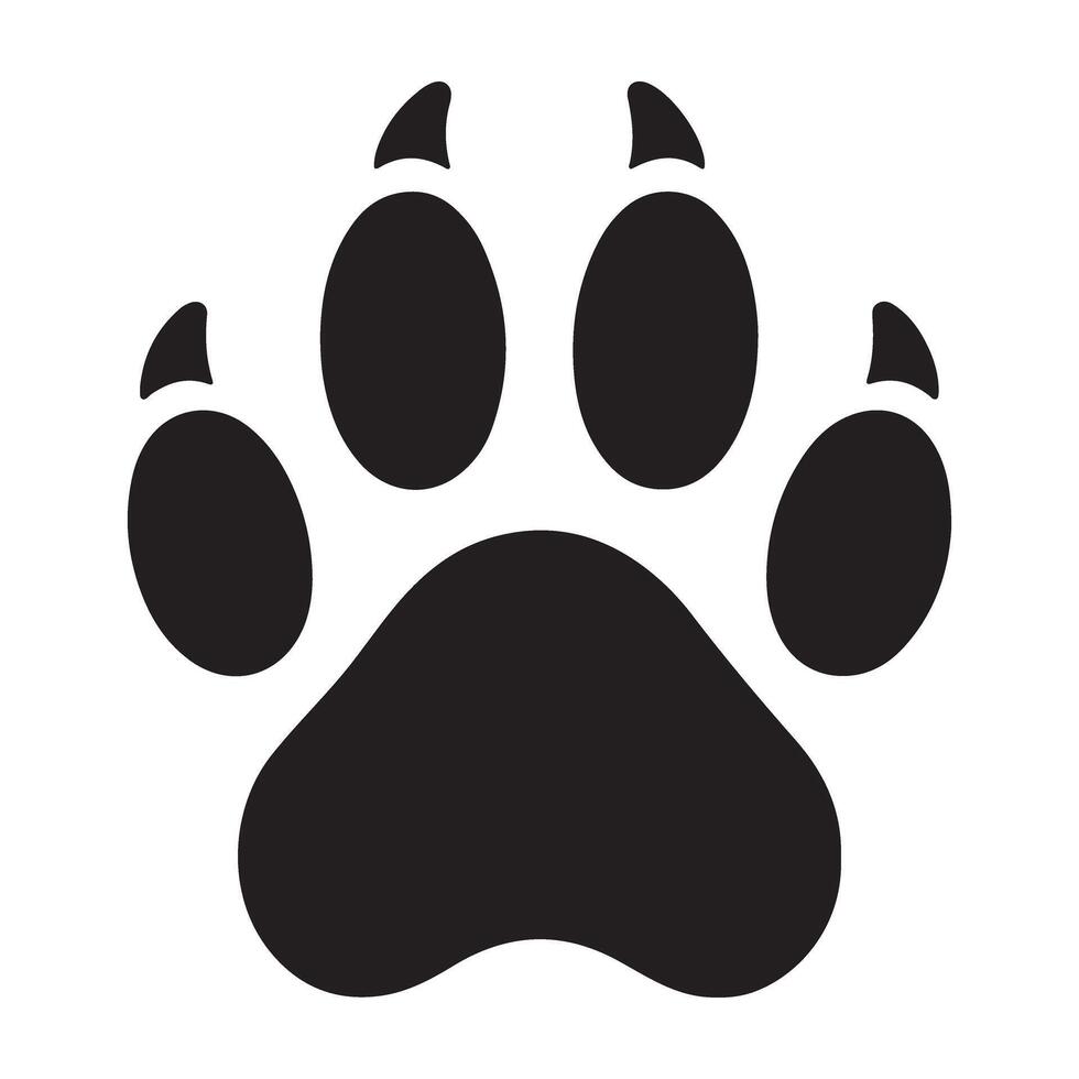 Paw Print Silhouette Image Illustration Graphic Element Design vector