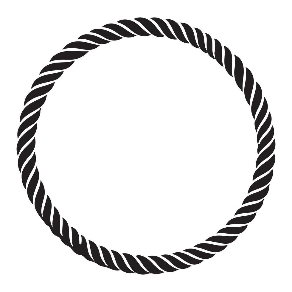 Rope circle illustration nautical theme and decorative element vector