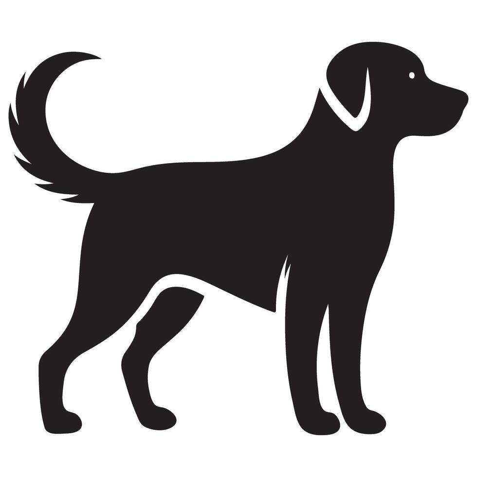 Loyal Dog Silhouette Art for Pet Lovers Design vector
