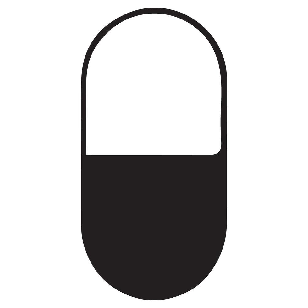 Medical Capsule Pill Silhouette Design for Health Related Projects vector