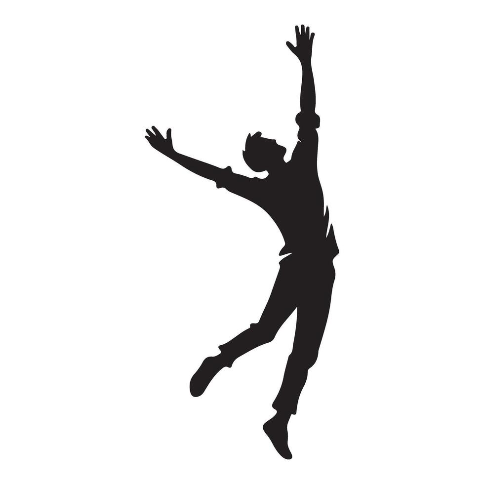 Jumping Man Silhouette Illustration for Joyful Expression and Activity vector