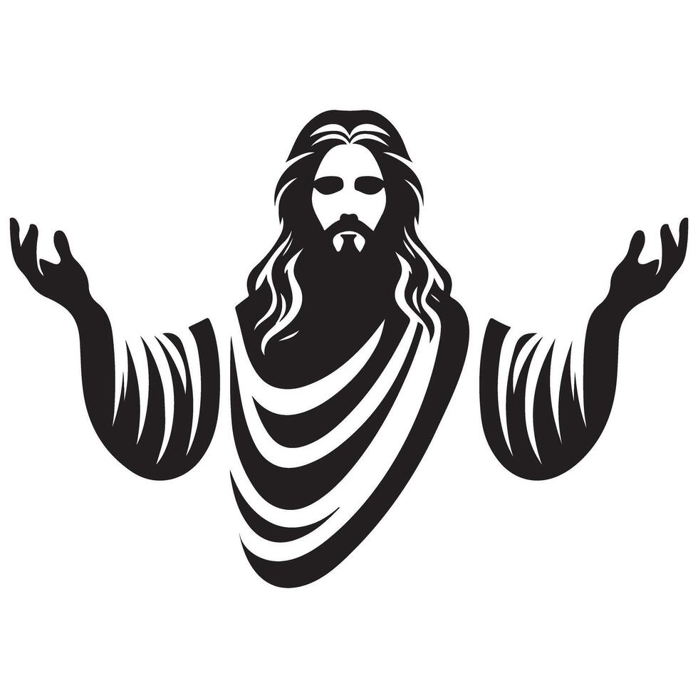 Illustrative Jesus Silhouette Icon Graphic for Religious Designs vector