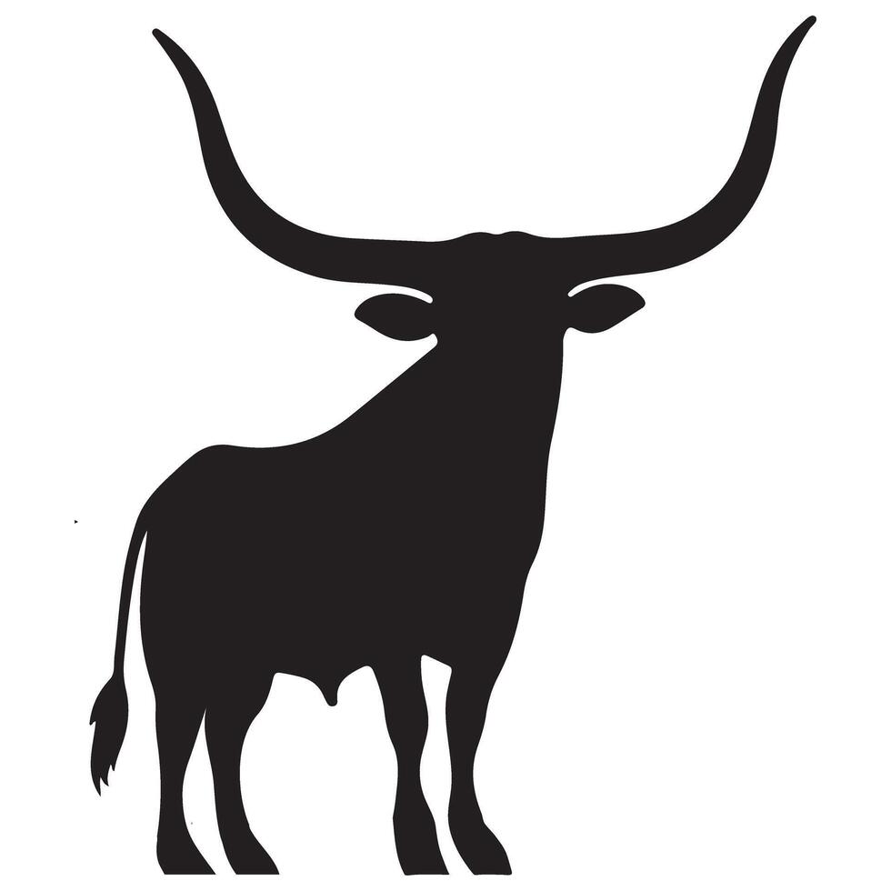Texas Longhorn Silhouette Image Graphic for Cattle Lovers vector