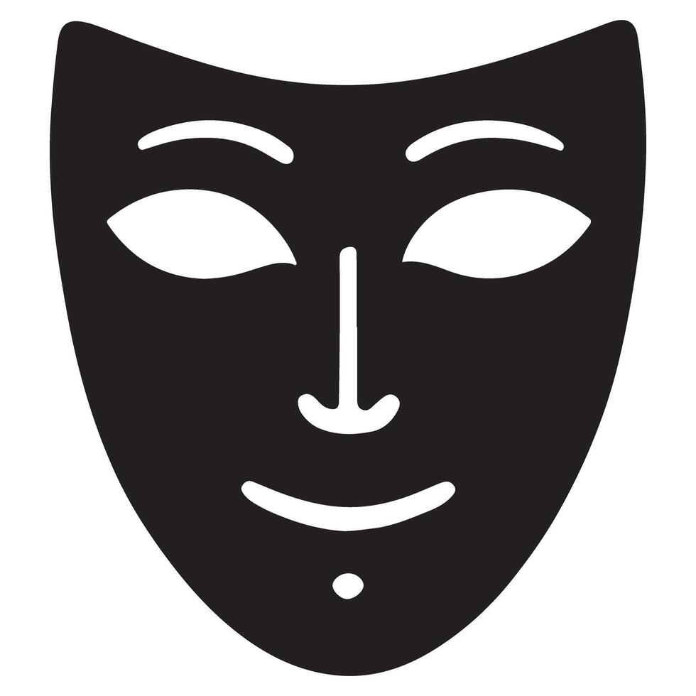 Drama Mask Silhouette Illustration for Theater and Performance vector