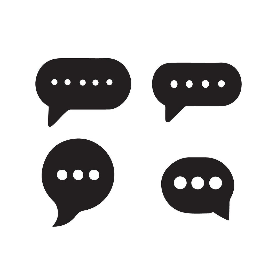 Chat Bubble Icon Set for Web Design and Communication Concepts vector