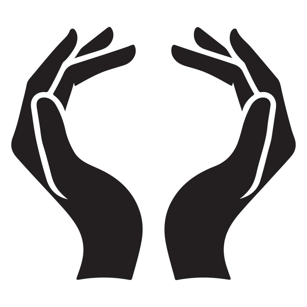 Open Hands Silhouette Illustration Charity and Support Symbol vector