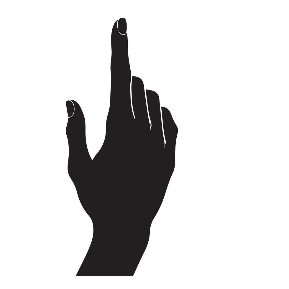 Index Finger Pointing Up Illustration Silhouette for Guidance and Selection vector