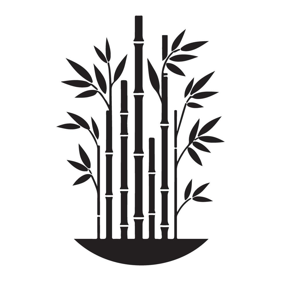 Serene Bamboo Forest Silhouette Art Illustration for Zen Design vector