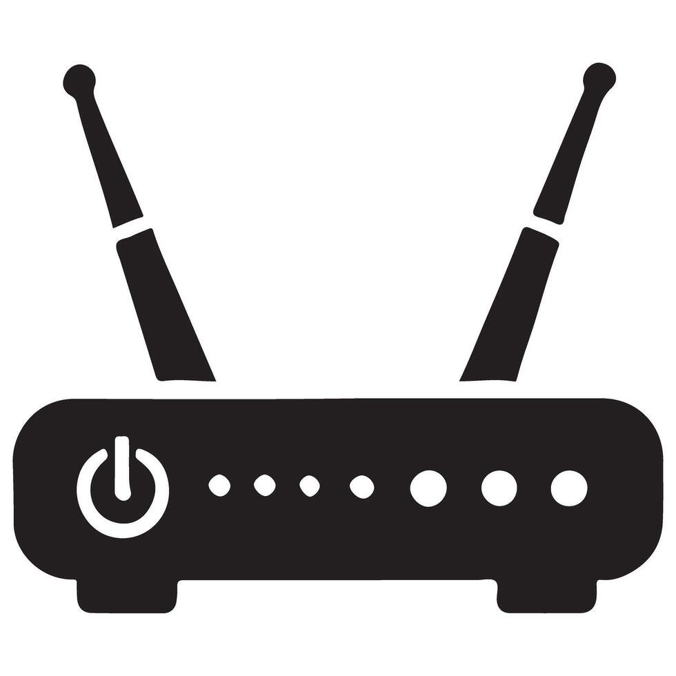 Detailed Router Silhouette Perfect for Tech Graphic Elements vector