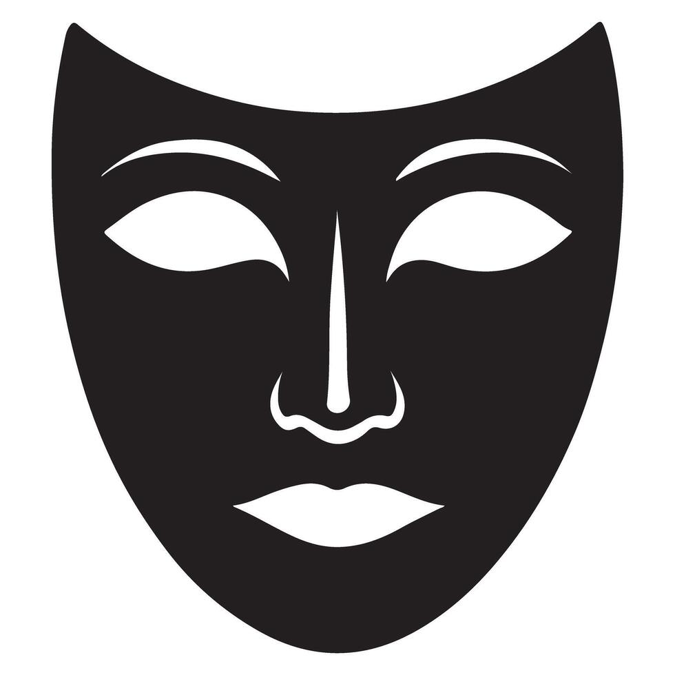 Silhouette Mask Illustration art for Performance Stage or Halloween Costume vector