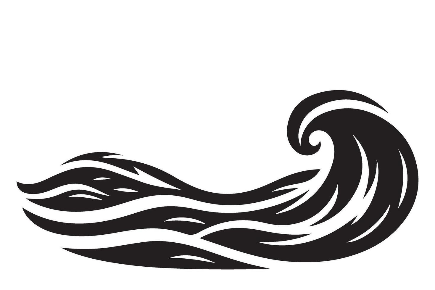 Dynamic Ocean Wave Illustration Graphic Design Element vector