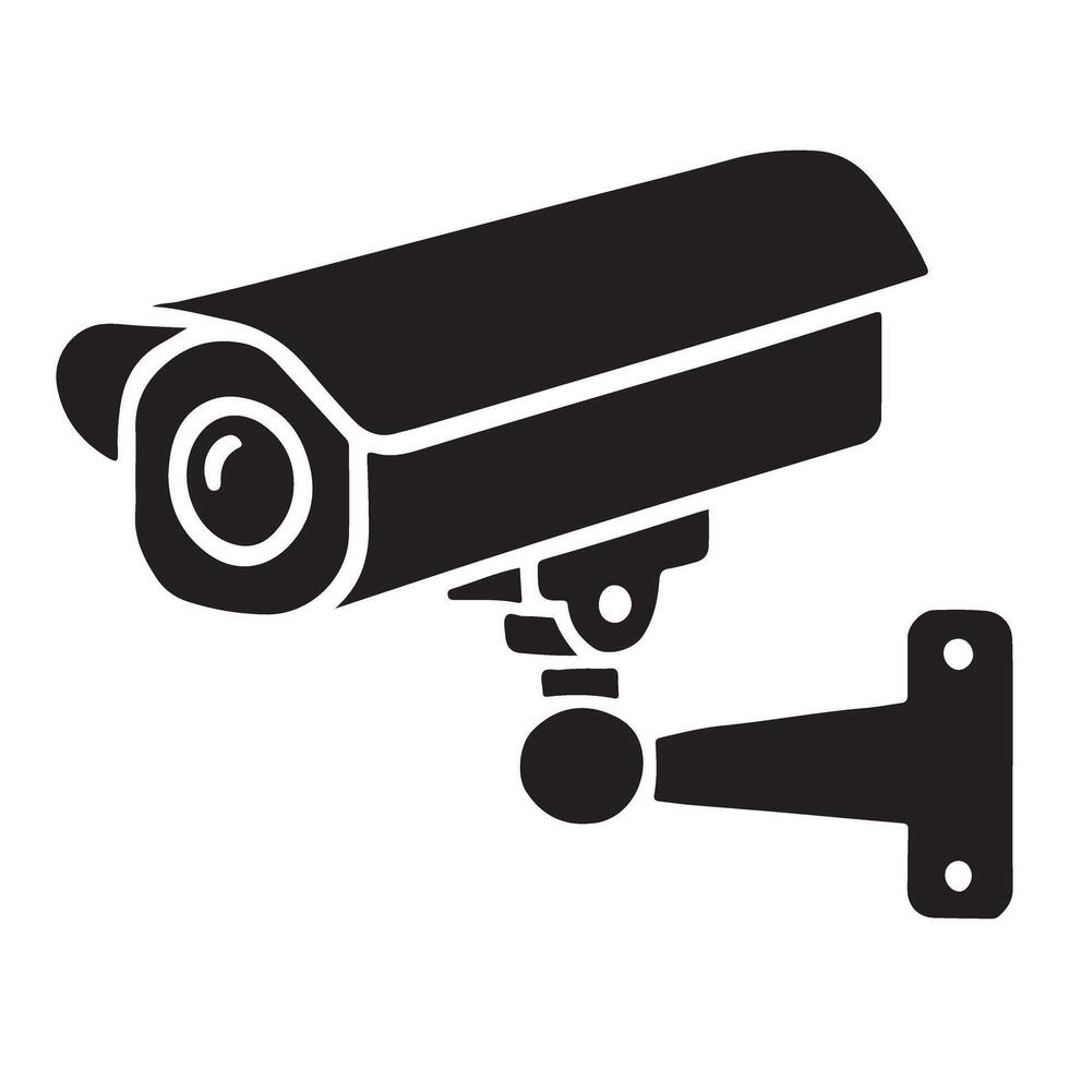 Security Camera Silhouette Illustration for Surveillance Systems and Prevention vector