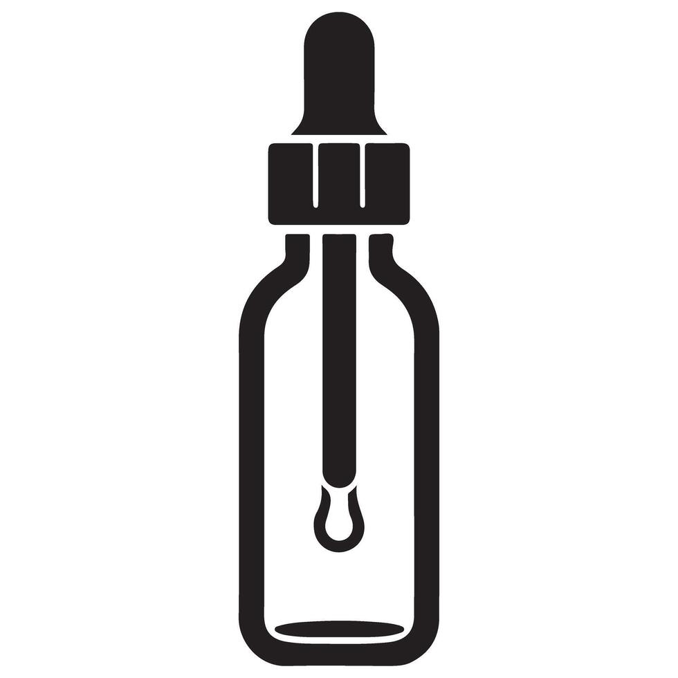 Dropper Bottle Silhouette Illustration for Beauty and Wellness vector