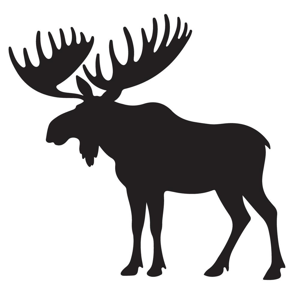 Majestic Moose Silhouette Illustration for Wilderness Designs vector