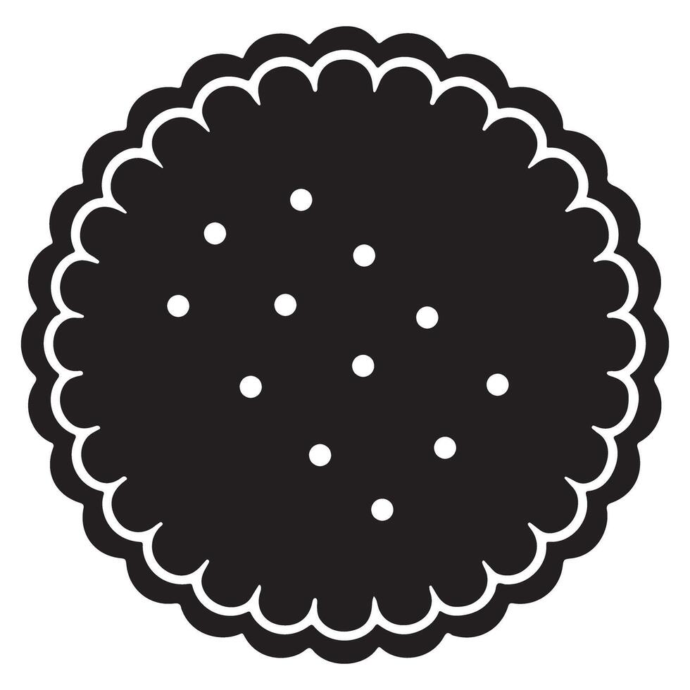Detailed Cracker Biscuit Silhouette Illustration for Food and Snack Concepts vector