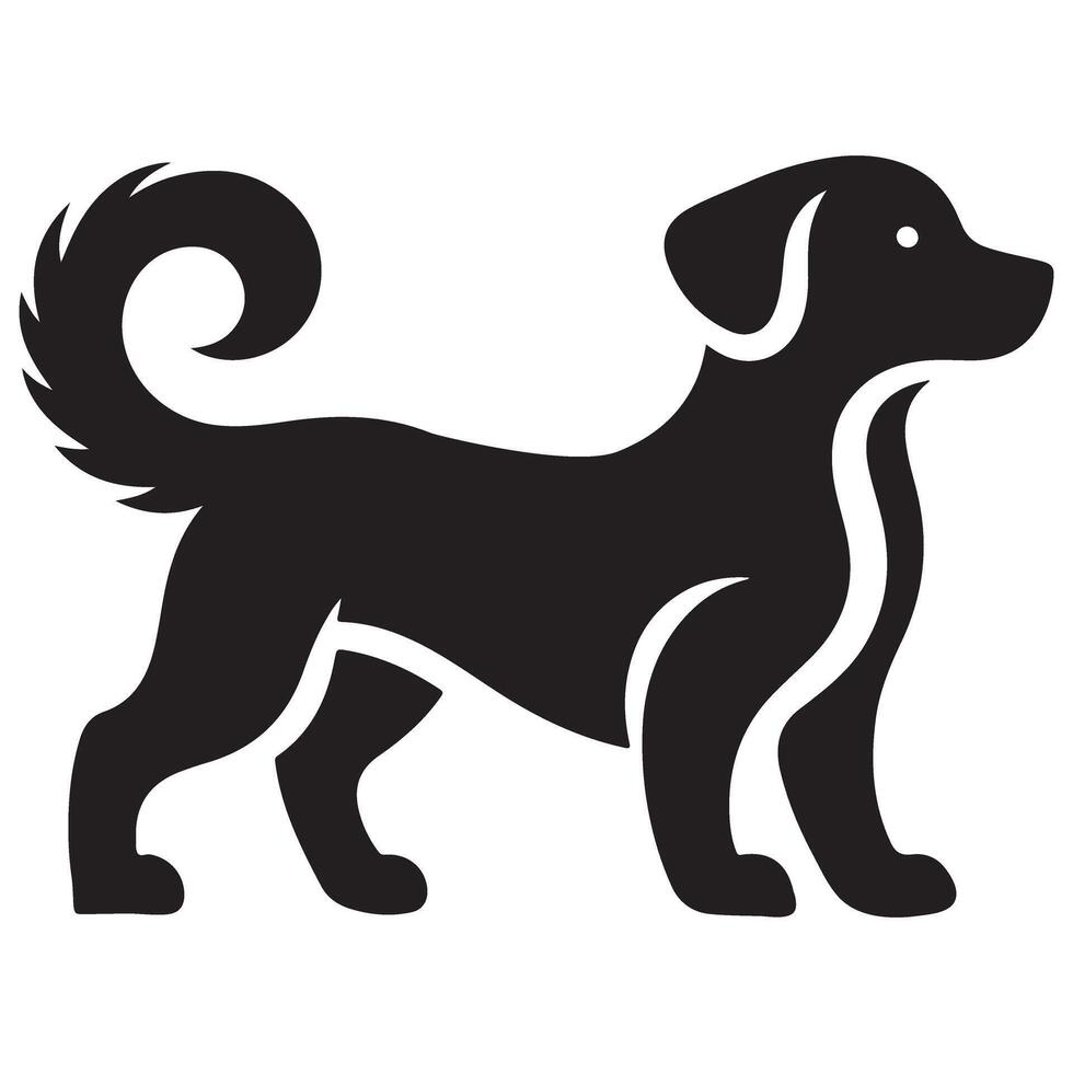 Cute Puppy Silhouette A Heartwarming Image of Canine Childhood vector