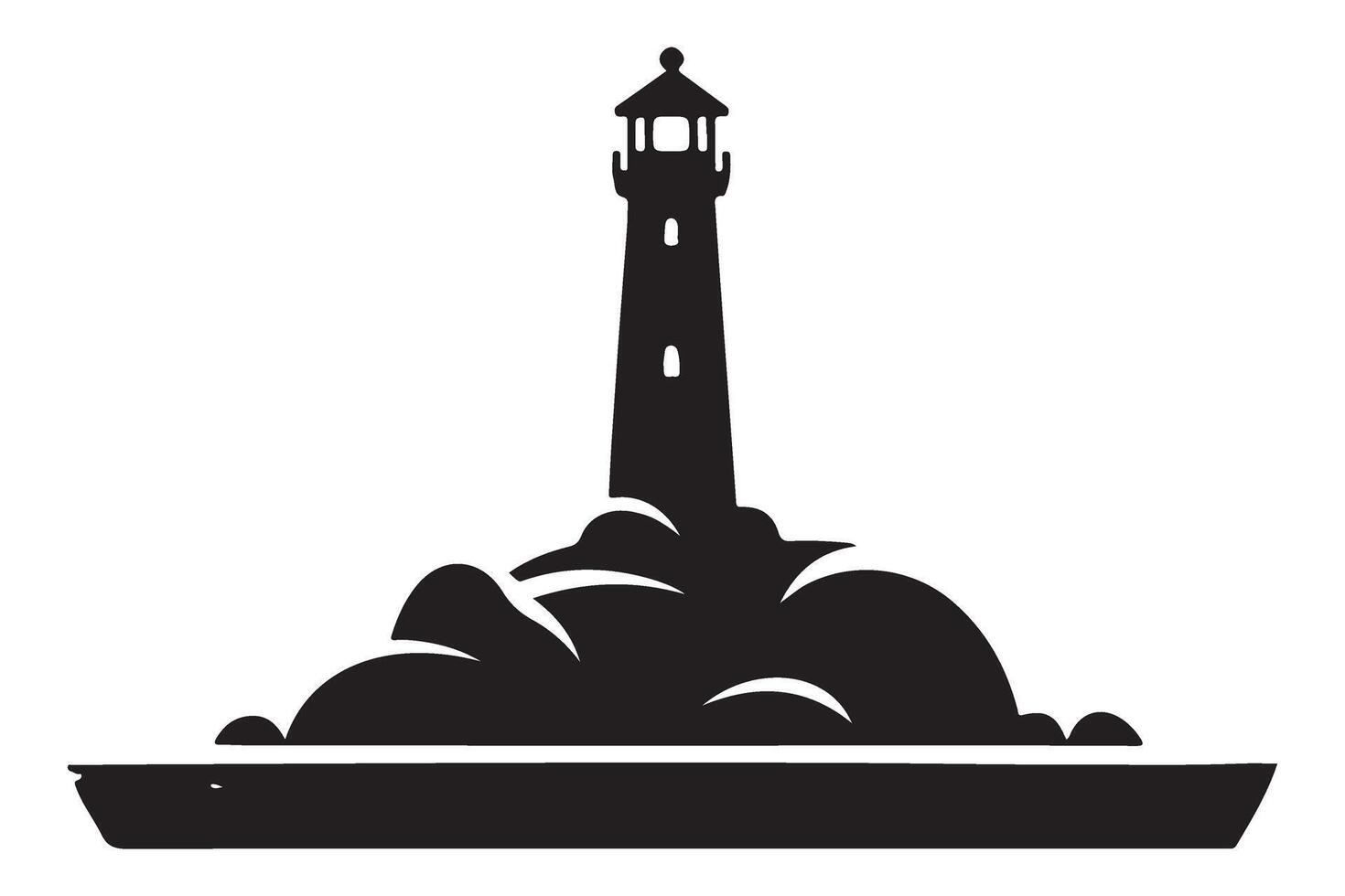 Lighthouse Silhouette Graphic for Navigation and Coastal Themes vector