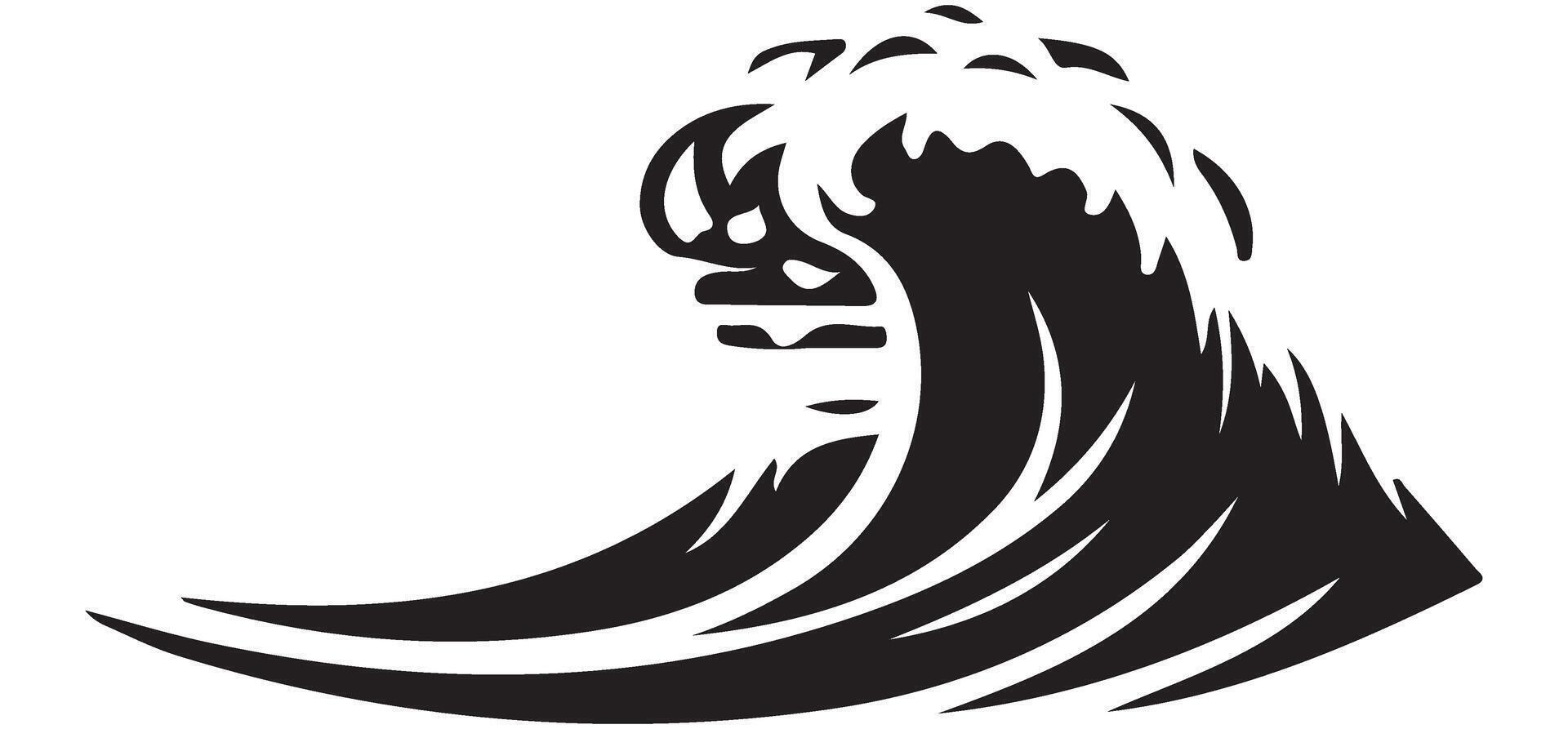 Unique Ocean Wave Silhouette with Burger Shape Concept vector