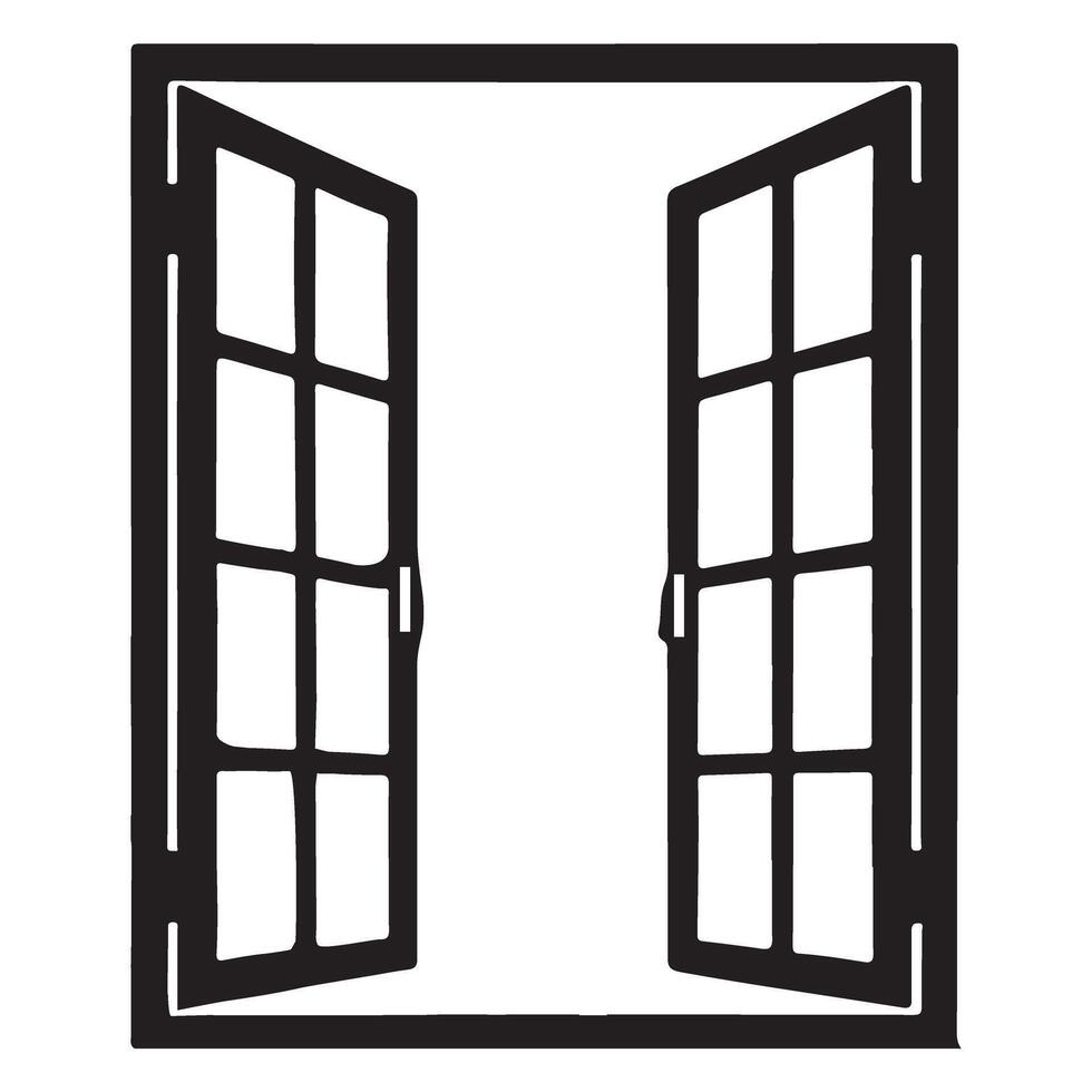 Open Window Silhouette Illustration For Fresh Air Designs vector