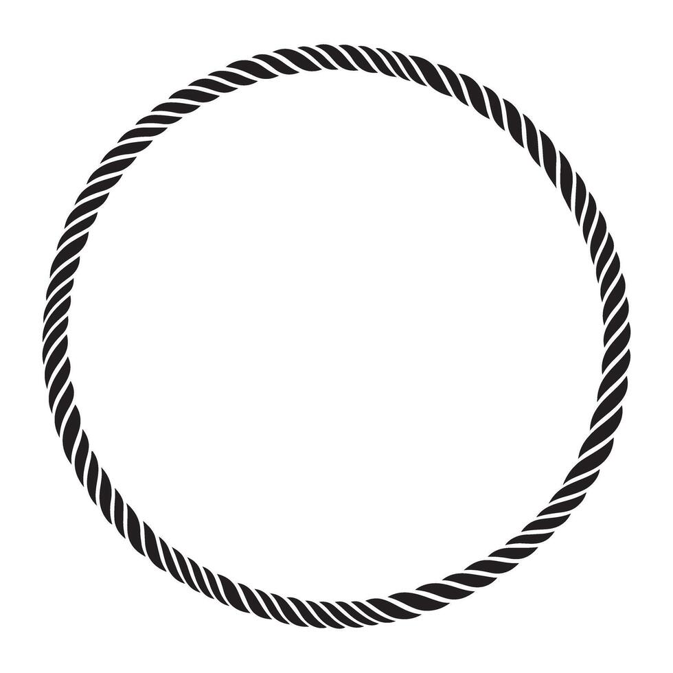 Circle Rope Silhouette Graphic Download Rustic Border Design Element vector