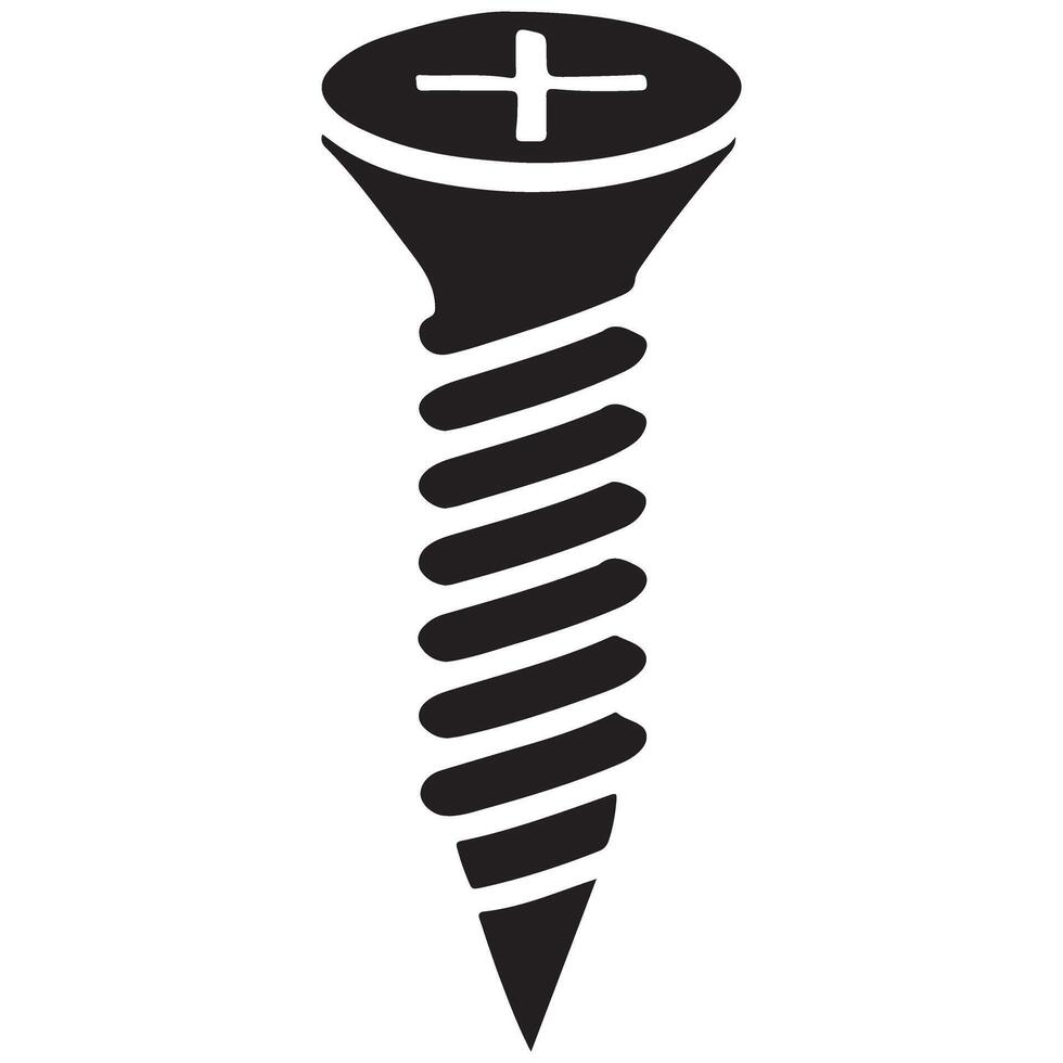 Precision Screw Head Silhouette Graphic For Precise Project Designs vector