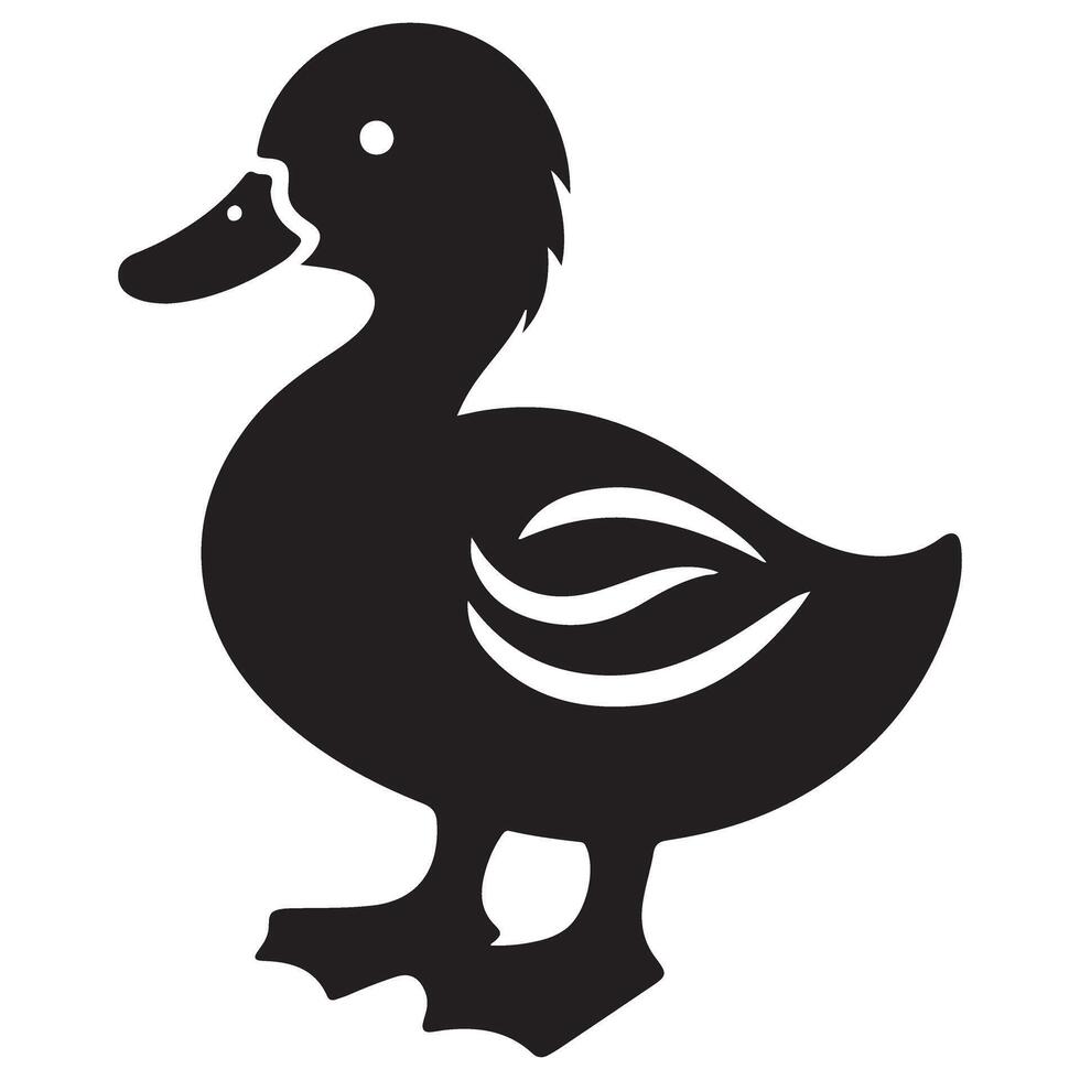 Duck Silhouette Simple Illustration Decorative Graphic Design vector