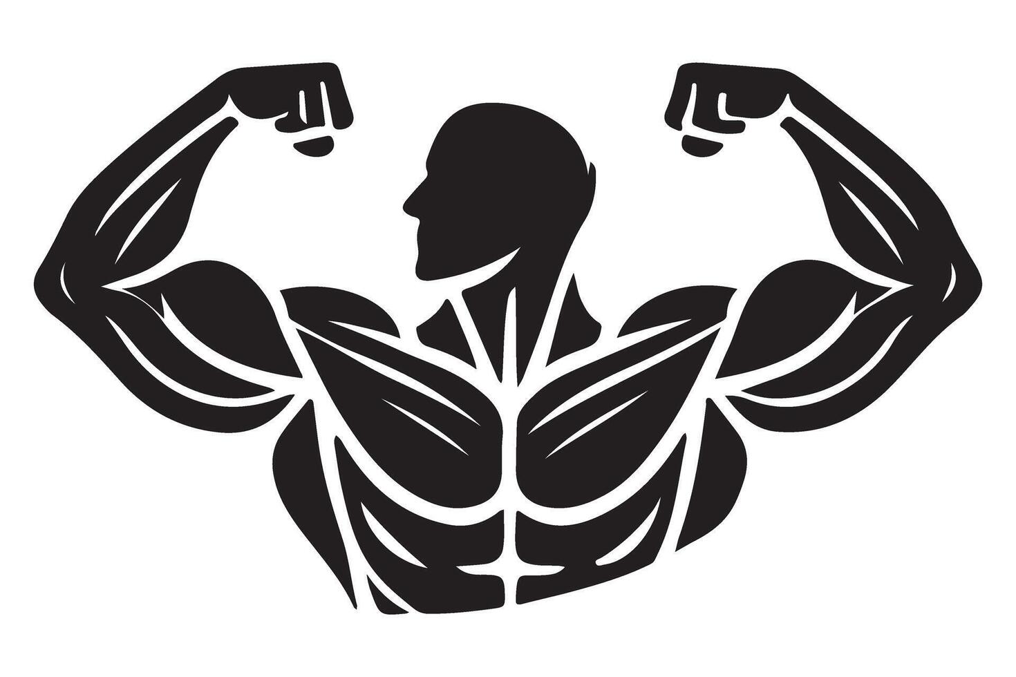 Strong Bodybuilder Silhouette Illustration for Fitness Motivation and Exercise vector