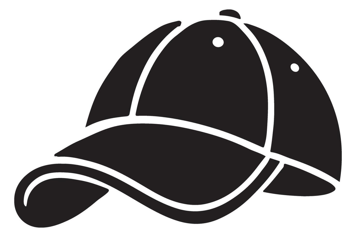 Modern Baseball Cap Silhouette Art for Designers and Brands vector