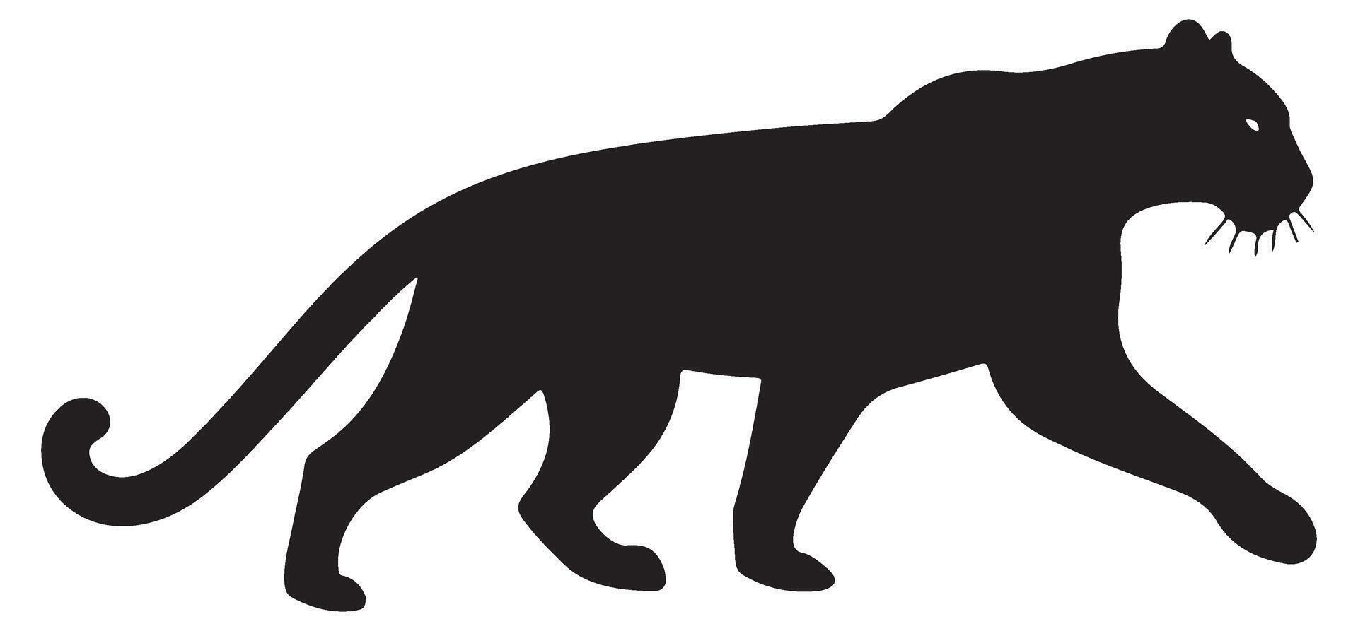 Black Panther Silhouette Illustration Feline Wildlife Animal Predator vector