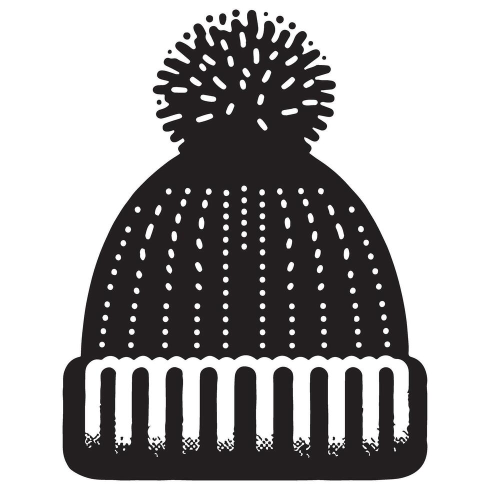 Warm Knitted Winter Hat Illustration for Cold Weather vector