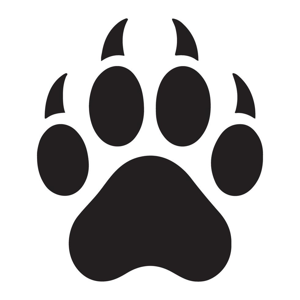 Bear Paw Print Silhouette Design for Wildlife and Nature Enthusiasts vector
