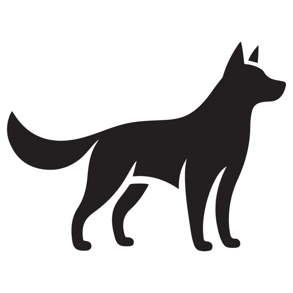 Silhouette of dog standing illustration for graphic design vector