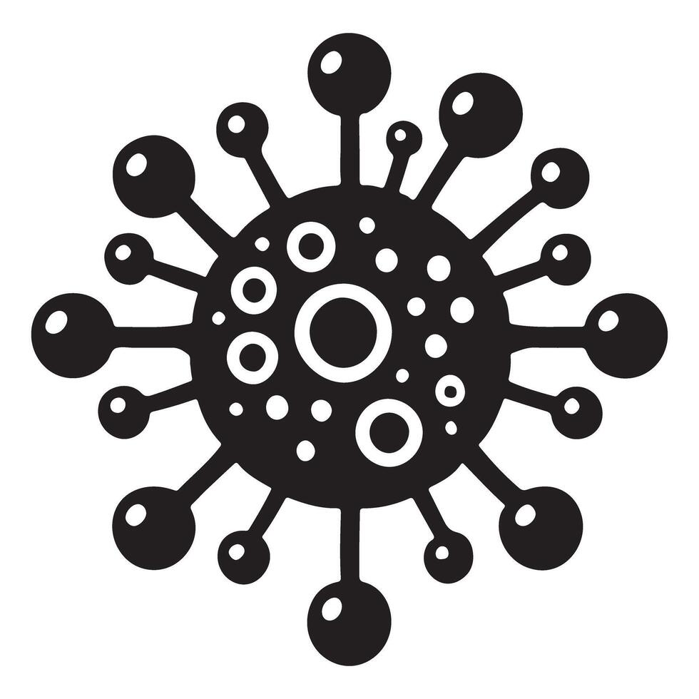 Coronavirus Molecule Silhouette Illustration for Health Awareness Campaigns vector
