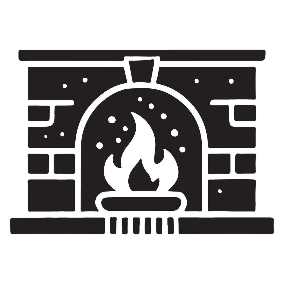 Fireplace Silhouette Graphic for Home and Cozy Interiors vector