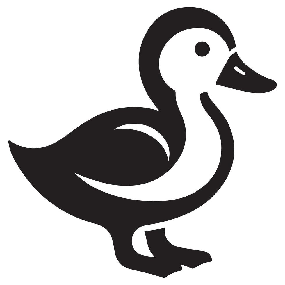Adorable Duck Silhouette Illustration Nursery Decor Projects vector