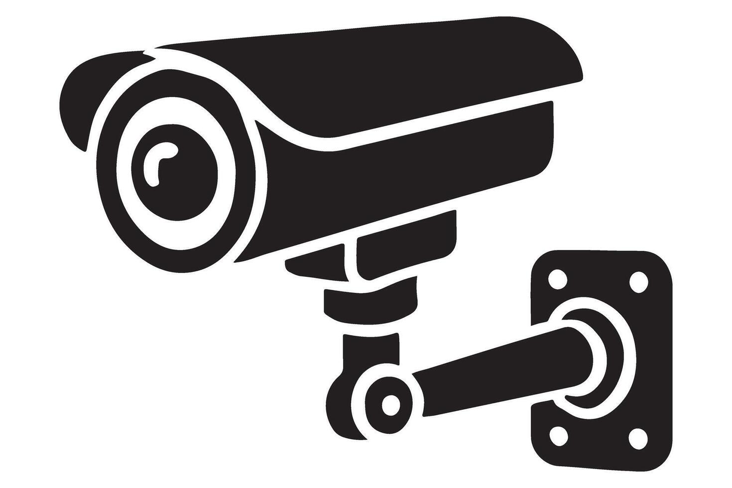Security Camera Silhouette Graphic for Surveillance and Safety vector