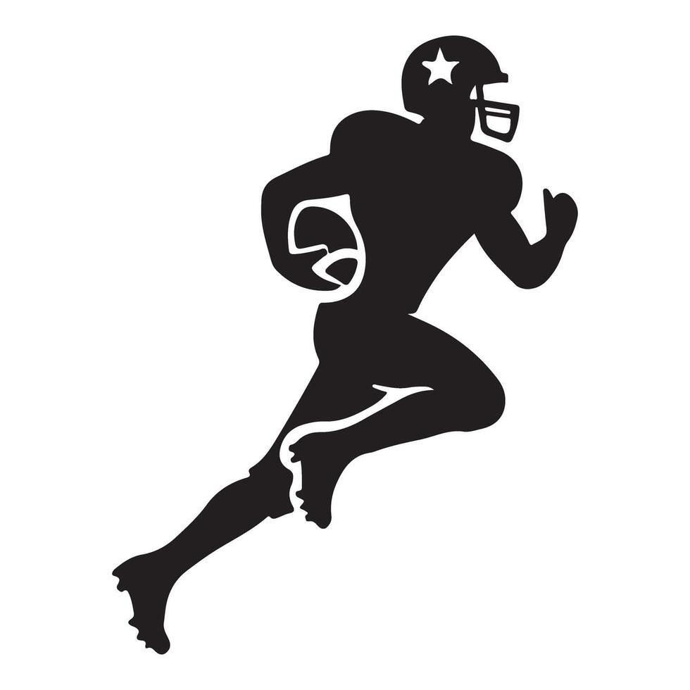 American Football Player Silhouette Illustration Sports Graphic vector