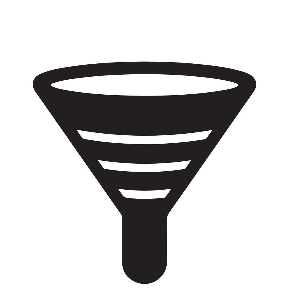 Black Funnel Illustration for Science Chemistry and Cooking Concepts vector