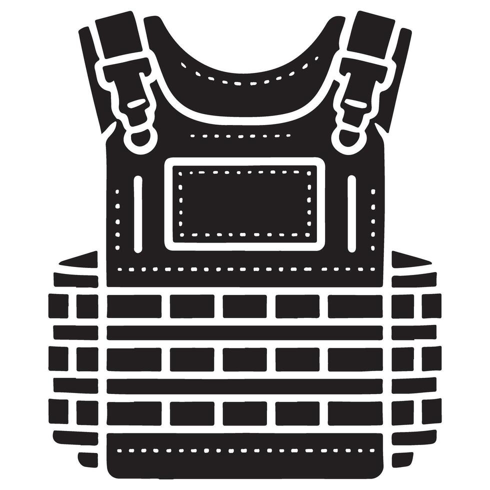 Tactical Bulletproof Vest Silhouette Illustration For Security Projects vector