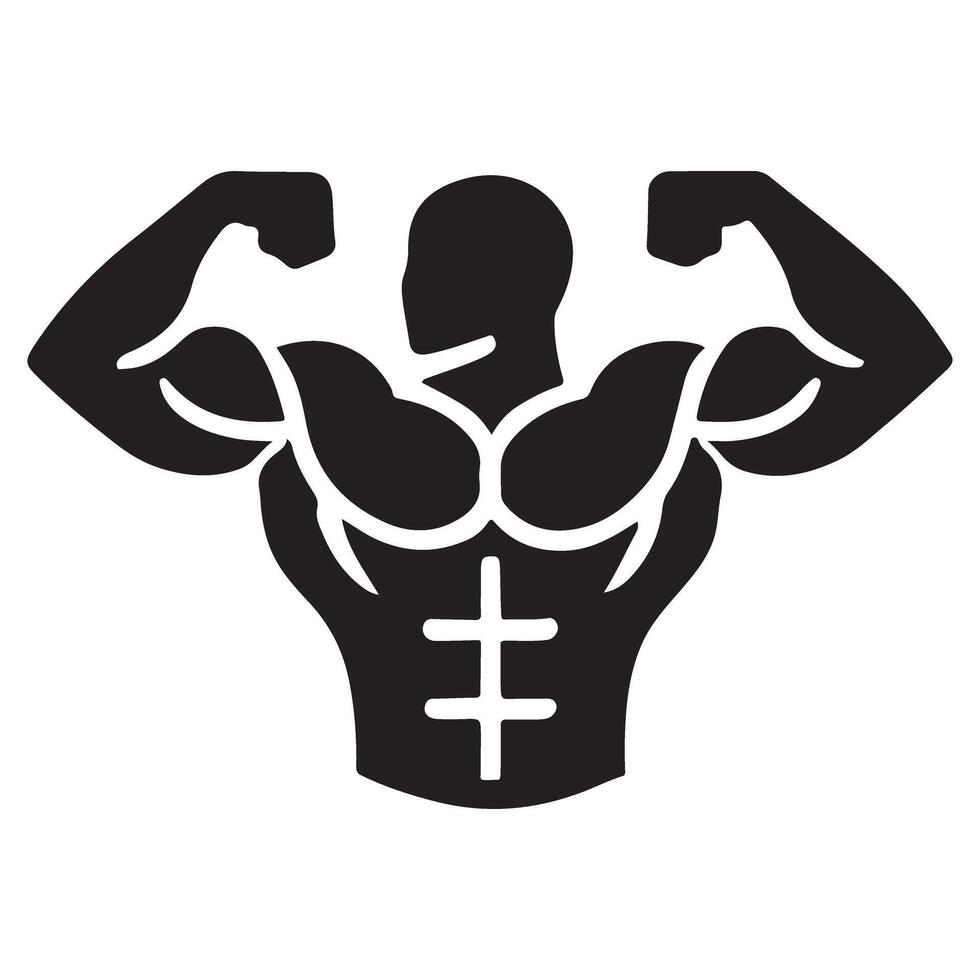Bodybuilder Silhouette Graphic Fitness and Strength Illustration vector