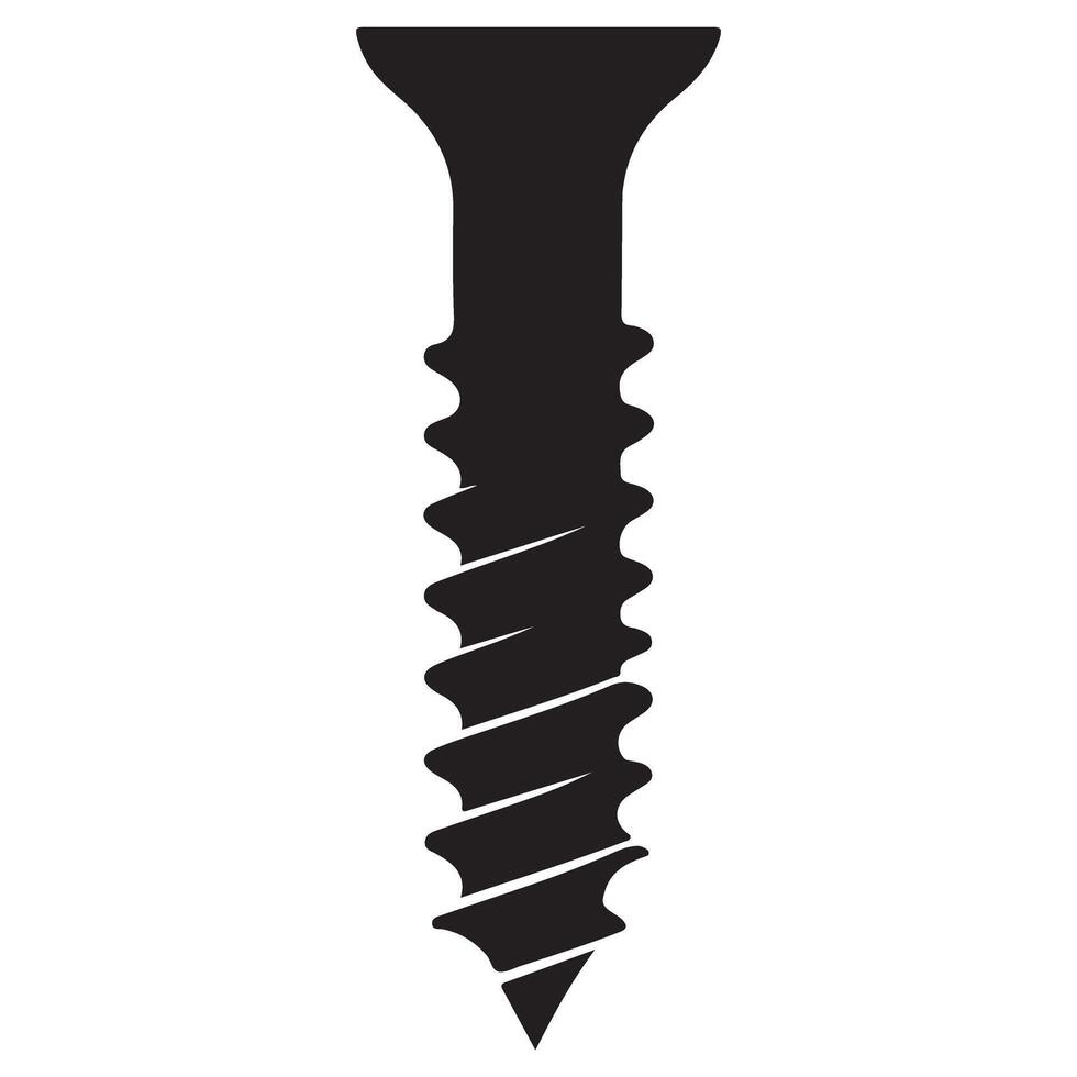 High Detail Screw Silhouette Graphic For Technical Visual Projects vector