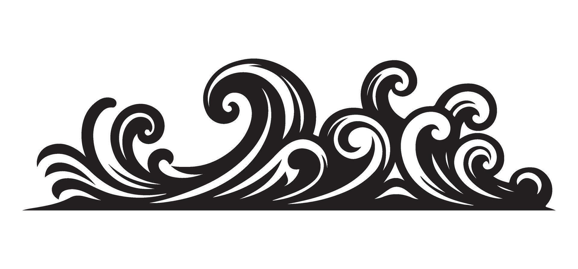 Elegant Wave Silhouette Illustration for Water Related Designs vector