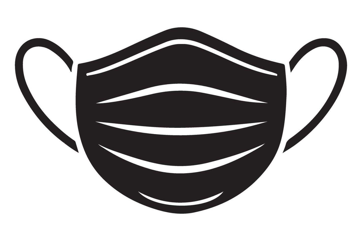 Protective Face Mask Silhouette for Health Awareness Campaign vector