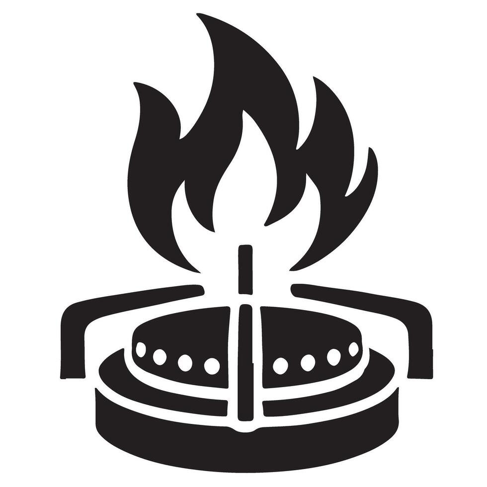 Elegant Gas Range Silhouette Illustration for Modern Kitchen Design vector