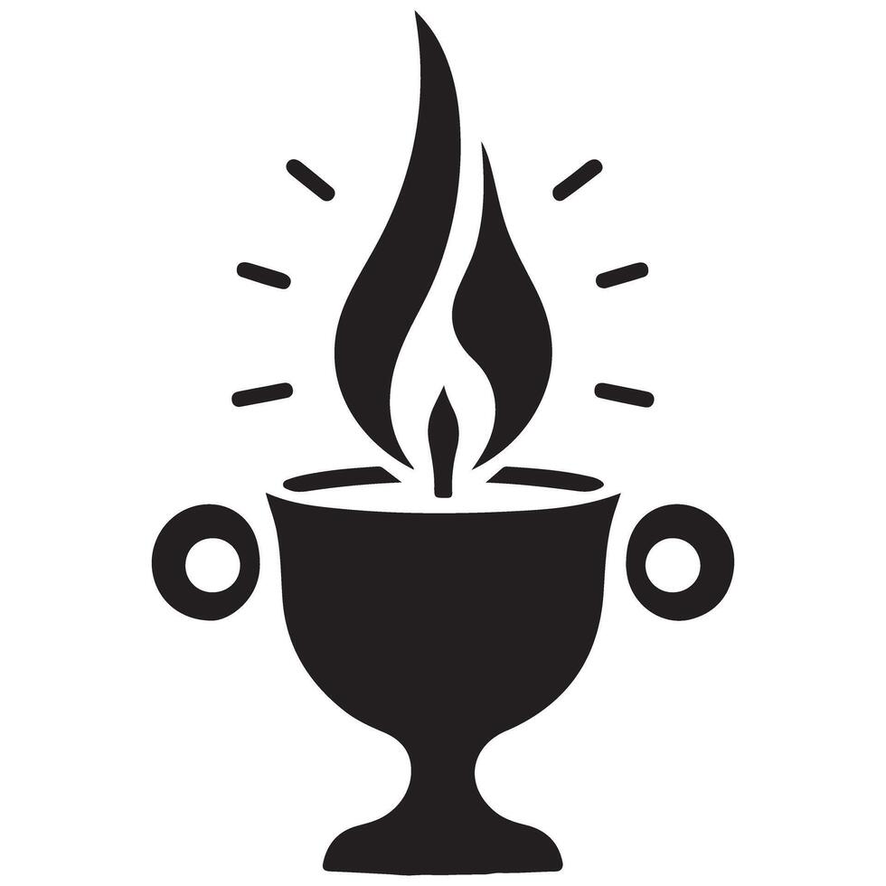 Burning Urn Illustration Symbolizing Remembrance Mourning vector