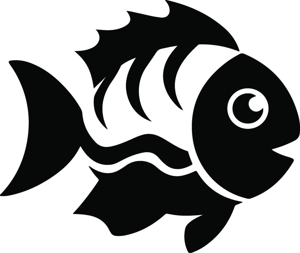 Artistic Fish Silhouette Drawing vector