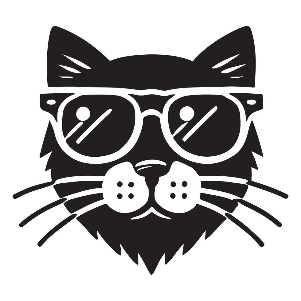 Cool Cat Illustration with Sunglasses for Graphic Design Projects vector