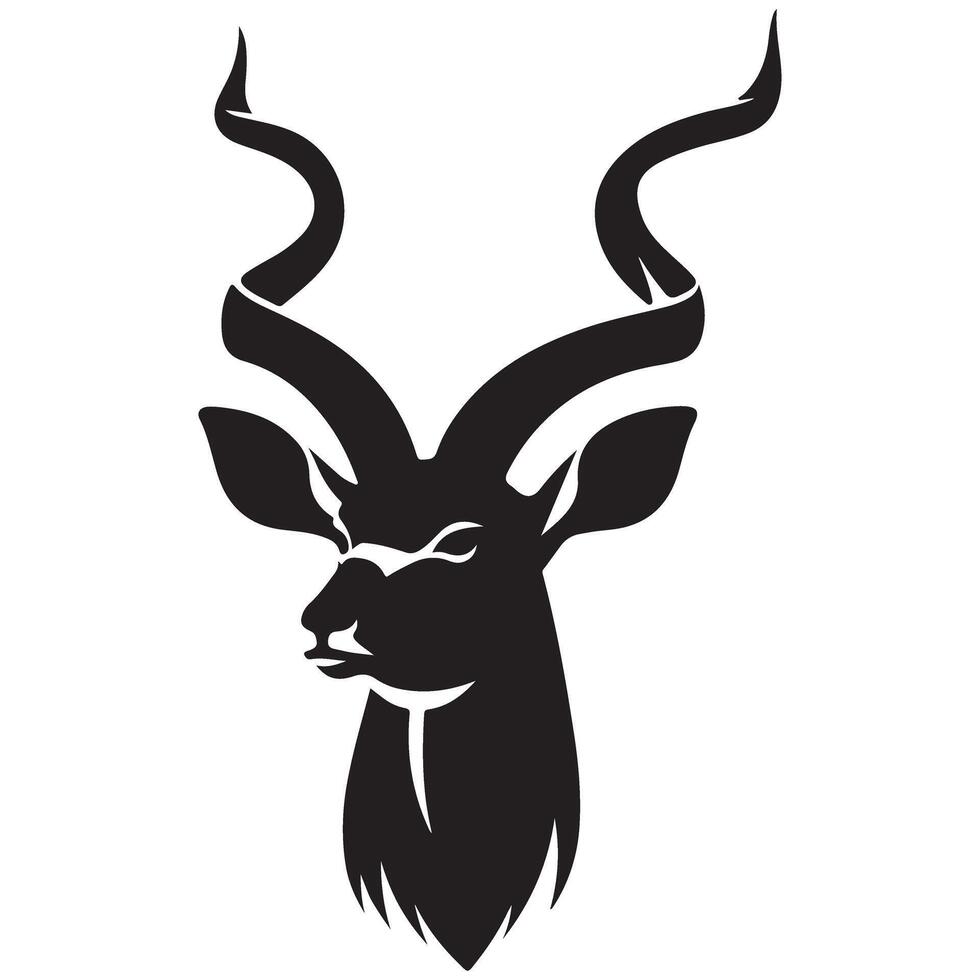 Magnificent Kudu Antelope Head Illustration for Wildlife Enthusiasts vector