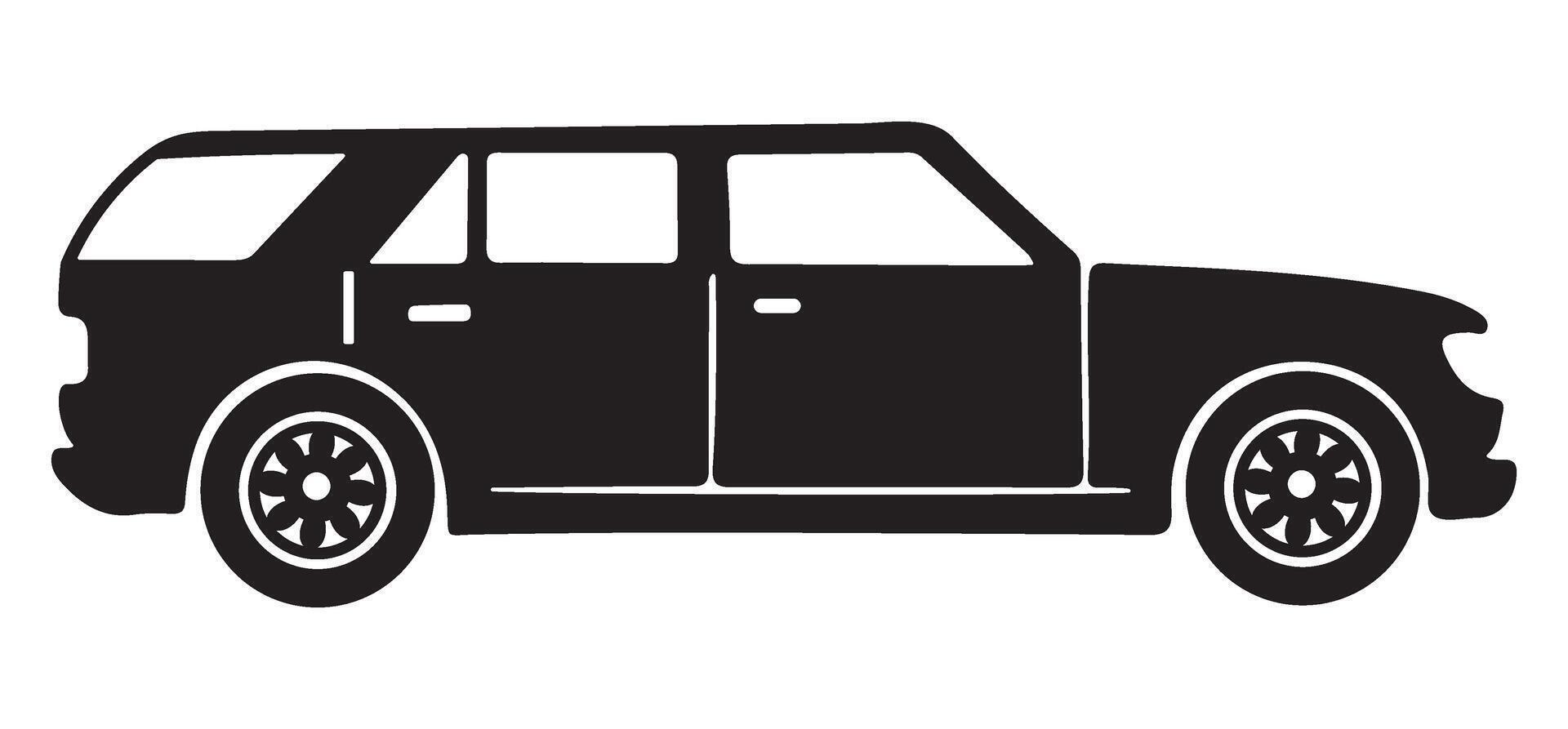 Classic SUV Silhouette Vehicle Illustration for Transportation Design vector