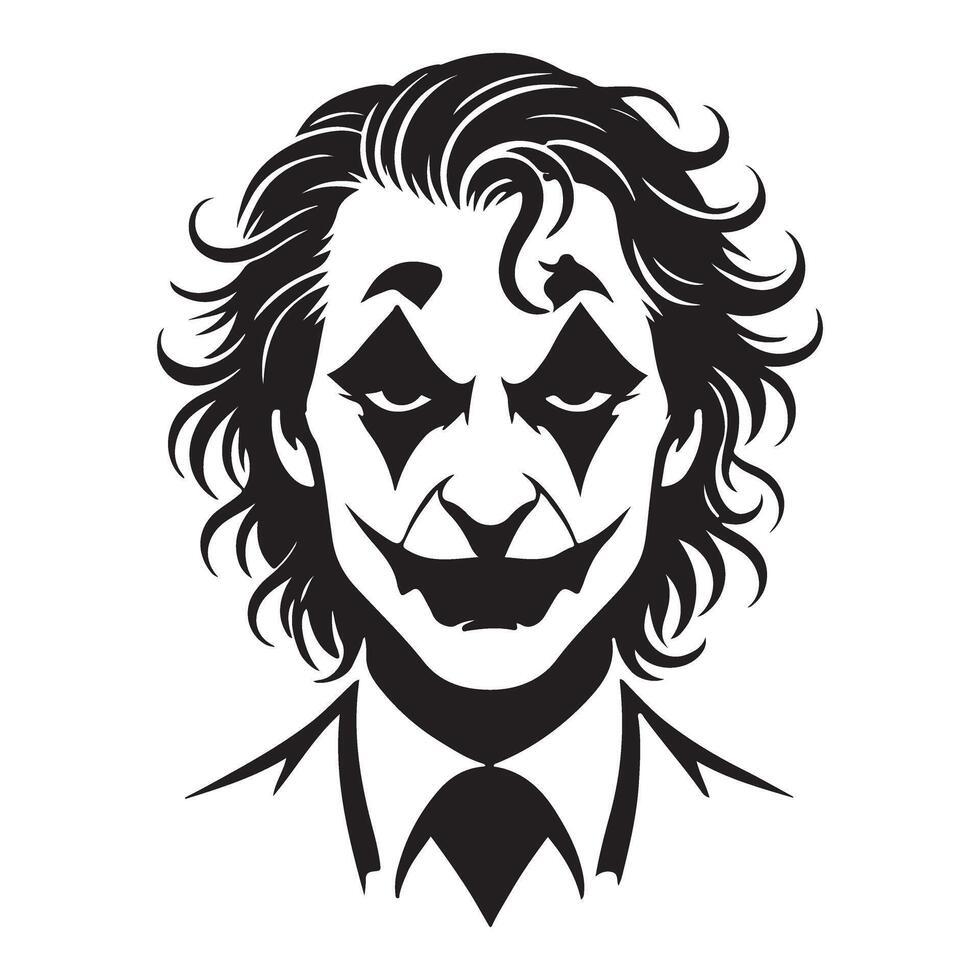 The Joker villain silhouette artwork for design inspiration vector